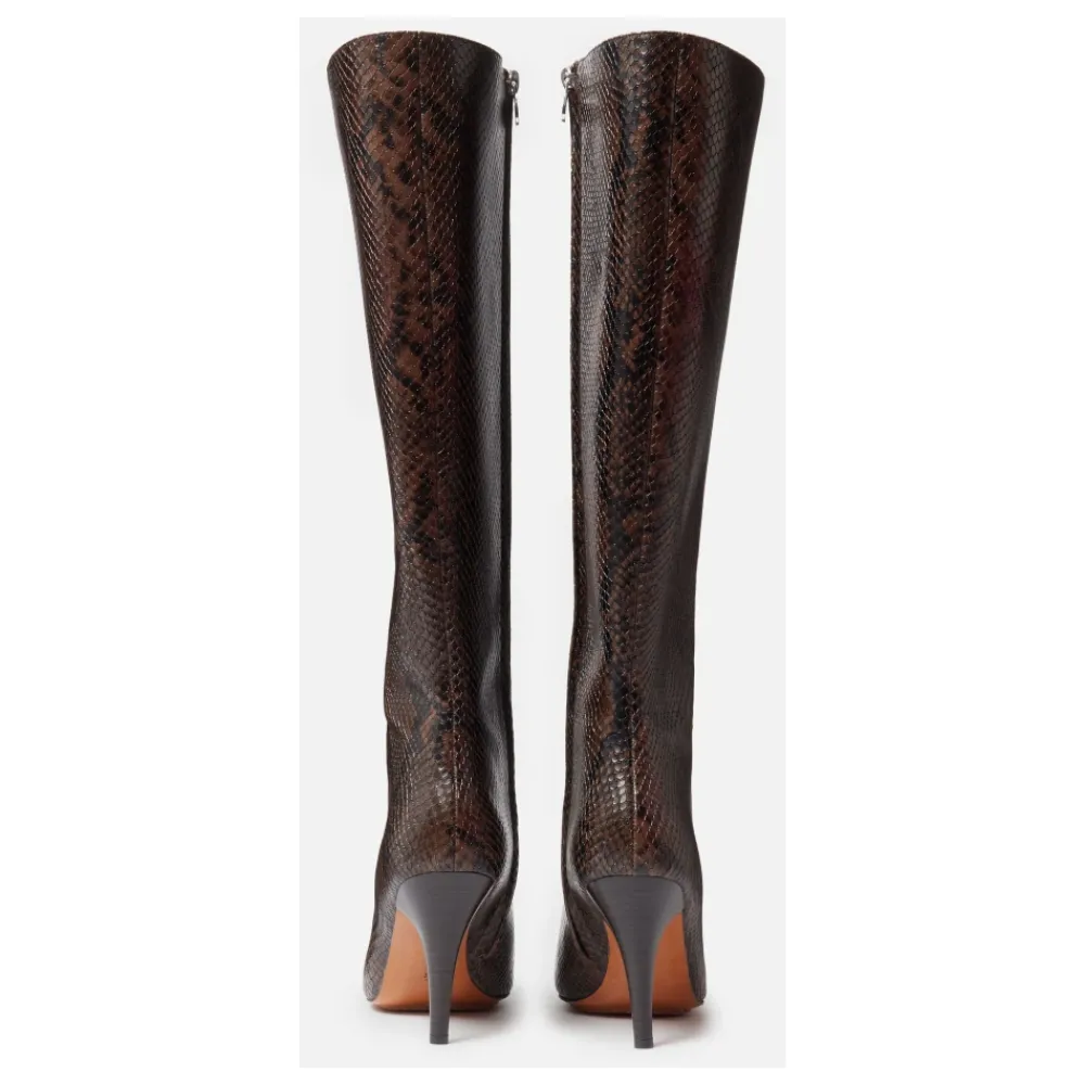 DAMES Stella McCartney Enkellaarsjes|Laarzen^Square-Toe Snake Knee-High Stiletto Laarzen