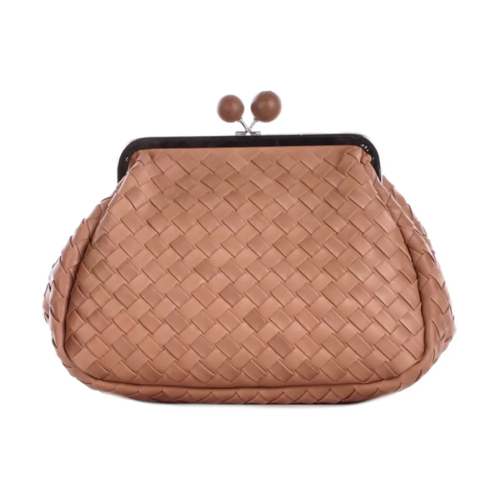 DAMES Weekend Max Mara Stijlvolle Afneembare Riem Geweven Leren Tas