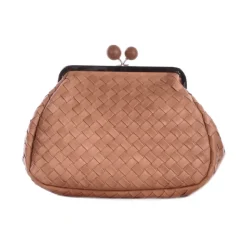 DAMES Weekend Max Mara Stijlvolle Afneembare Riem Geweven Leren Tas