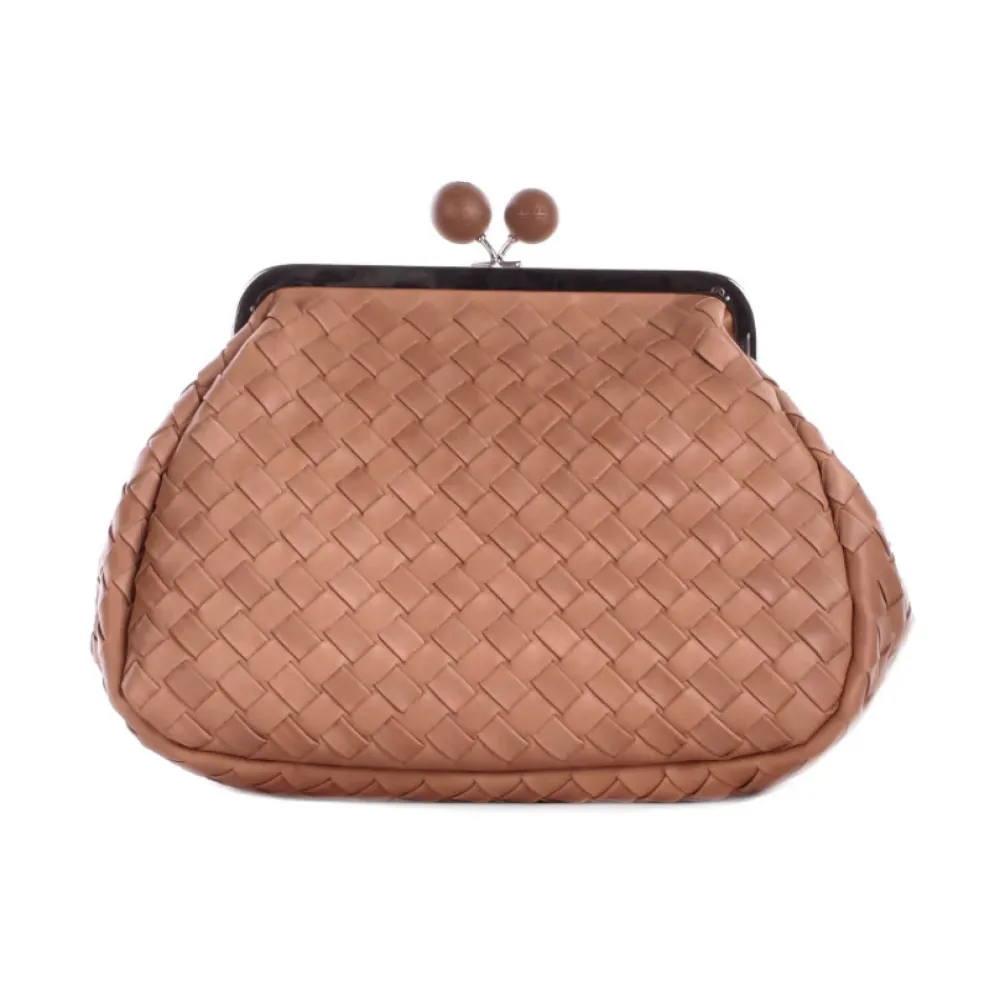 DAMES Weekend Max Mara Stijlvolle Afneembare Riem Geweven Leren Tas