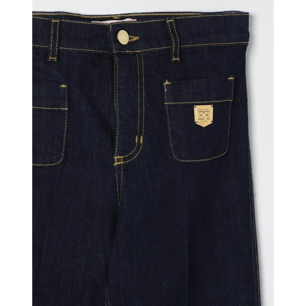 Elisabetta Franchi Stijlvolle Cupped Hem Kinder Spijkerbroek