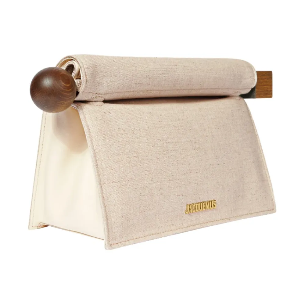 DAMES Jacquemus Clutches^Stijlvolle Grijze Tassen met Koeienhuid
