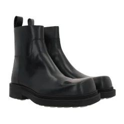 Heren Bottega Veneta Stijlvolle leren enkellaarzen met rubberen zool