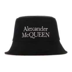 Heren Alexander McQueen Hoeden^Stijlvolle Omkeerbare Blackylon Hoed