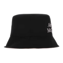Heren Alexander McQueen Hoeden^Stijlvolle Omkeerbare Blackylon Hoed