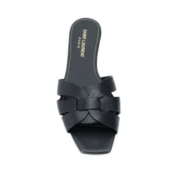 DAMES Saint Laurent Slippers^Stijlvolle Tribute Mules met Vierkante Neus