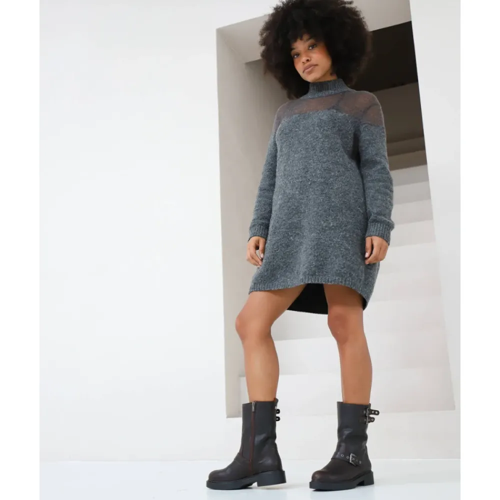 DAMES BABOUCHE Enkellaarsjes^Stijlvolle Veterlaarzen PERLA-52