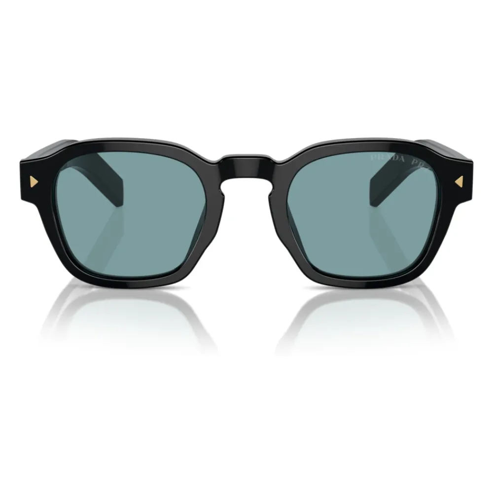 Heren Prada Zonnebrillen^Stijlvolle zonnebril met gouden montuur