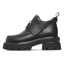 DAMES Cesare Gaspari Stoere Dubbele Gesp Leren Loafers Geirr -