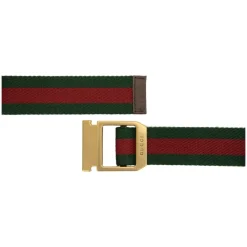 Heren Gucci Stoffen Riem met Leren Details