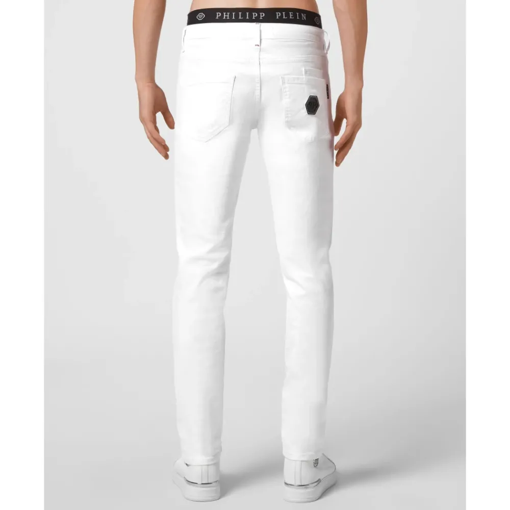 Heren Philipp Plein Jeans^Stone Washed Denim 5 Pocket Pants