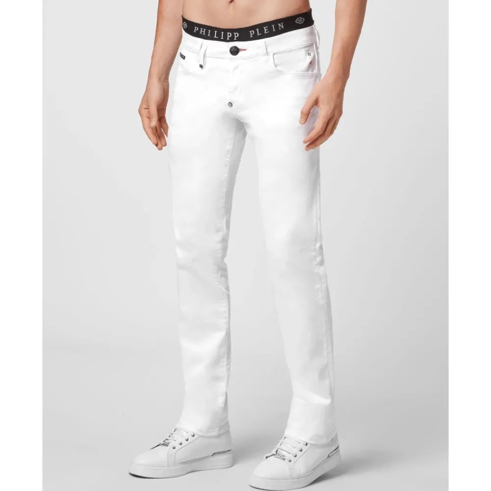 Heren Philipp Plein Jeans^Stone Washed Denim 5 Pocket Pants