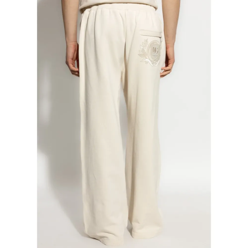 Heren Dolce & Gabbana Broeken^Stretch Jersey Joggingbroek met Borduursel