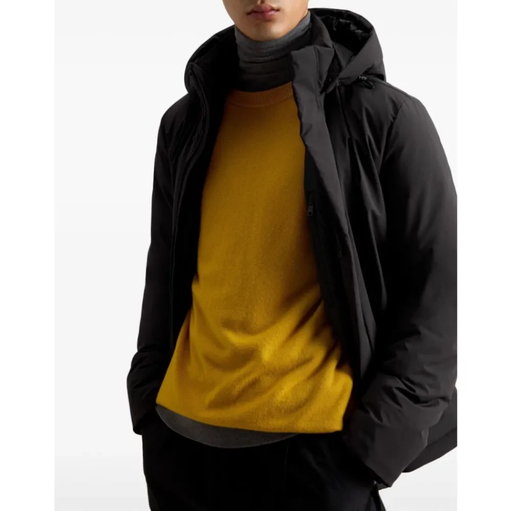 Heren Woolrich Jassen^Stretch Nylon Jas met Padding en Afneembare Capuchon