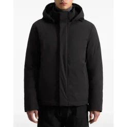 Heren Woolrich Jassen^Stretch Nylon Jas met Padding en Afneembare Capuchon