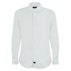 Heren Fay Overhemden^Stretch overhemd met Franse kraag