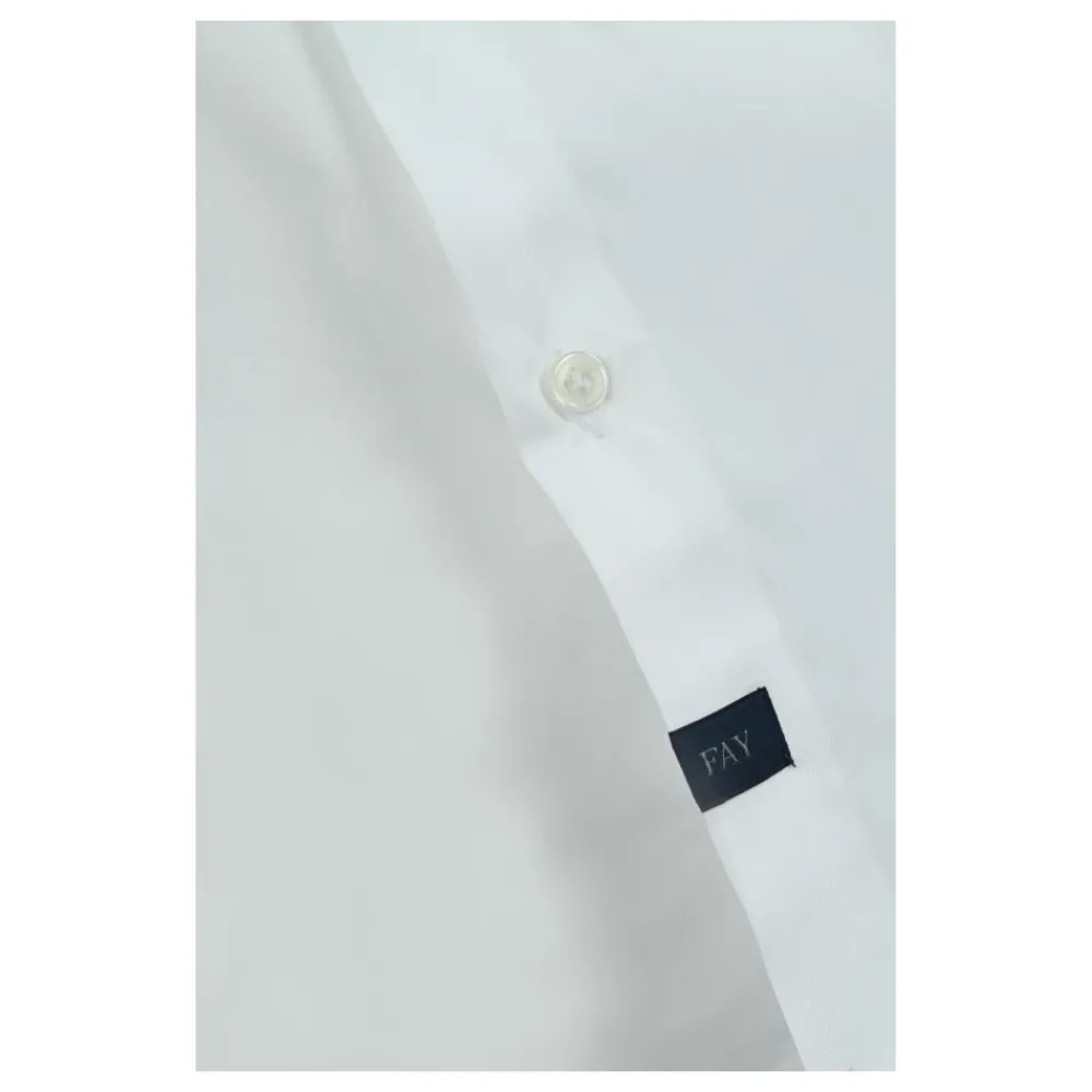 Heren Fay Overhemden^Stretch overhemd met Franse kraag
