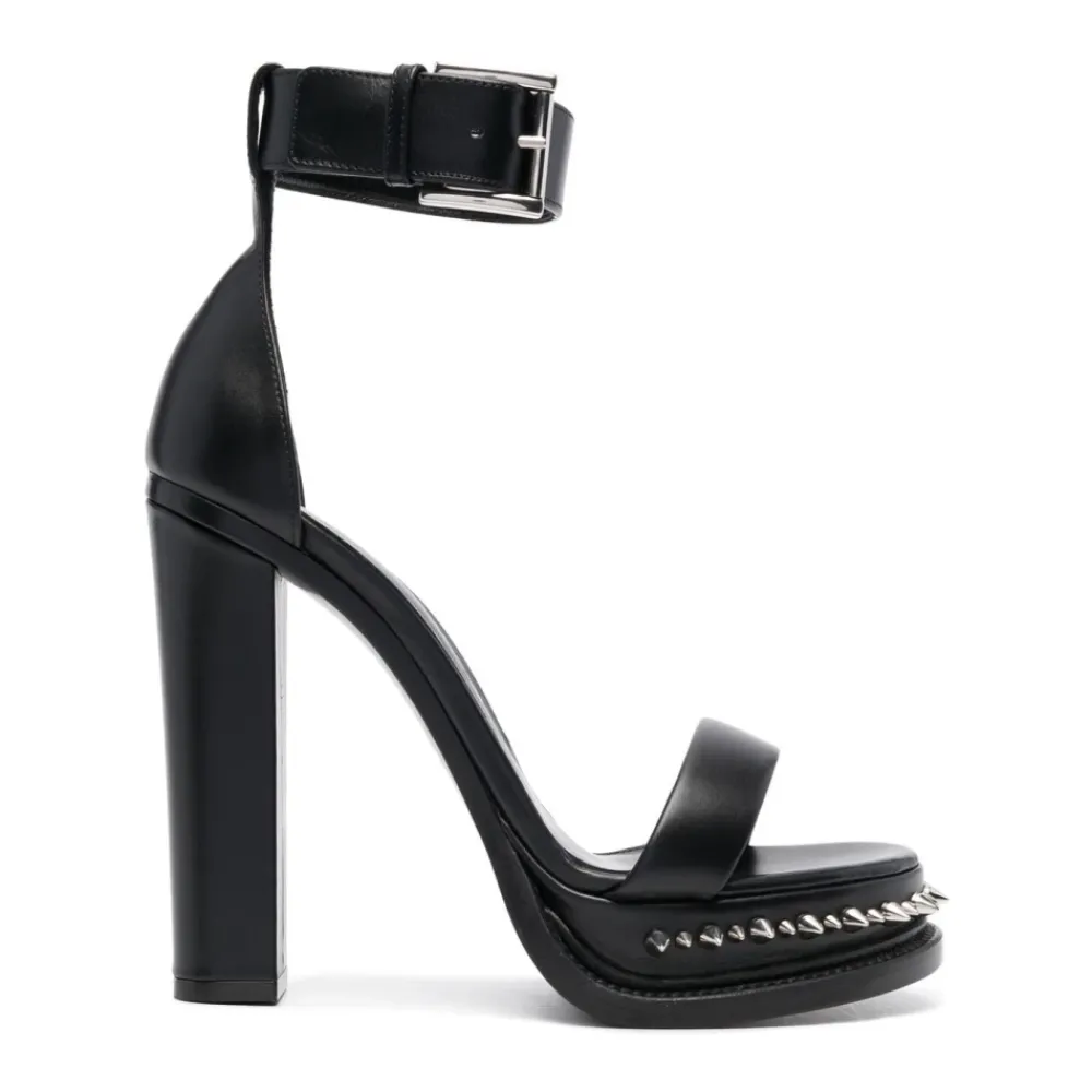 DAMES Alexander McQueen Studded Leren Hoge Hak Sandalen