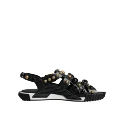 Heren Dolce & Gabbana Studded Leren Slide Sandalen met Logo