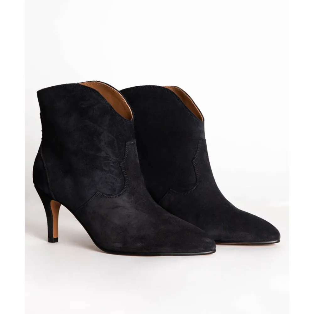 DAMES Toral Enkellaarsjes^Suède Basket Enkellaars Selene