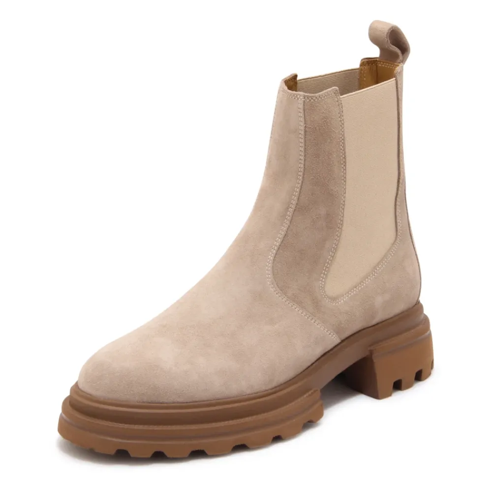 DAMES Hogan Suède Chelsea Boots Model met Brede Pasvorm