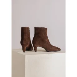 DAMES Via Vai Enkellaarsjes|Laarzen^Suède Enkellaars met Kittenhak