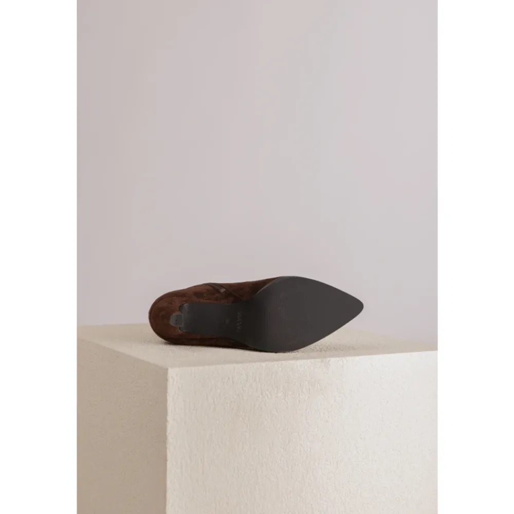 DAMES Via Vai Enkellaarsjes|Laarzen^Suède Enkellaars met Kittenhak