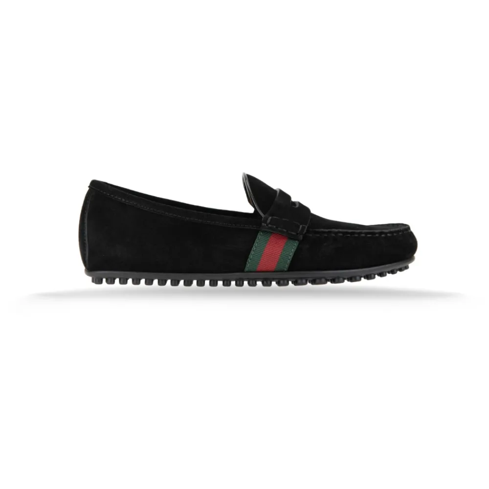 Heren Gucci Instappers & Slip Ons^Suède Instap Heren Loafers