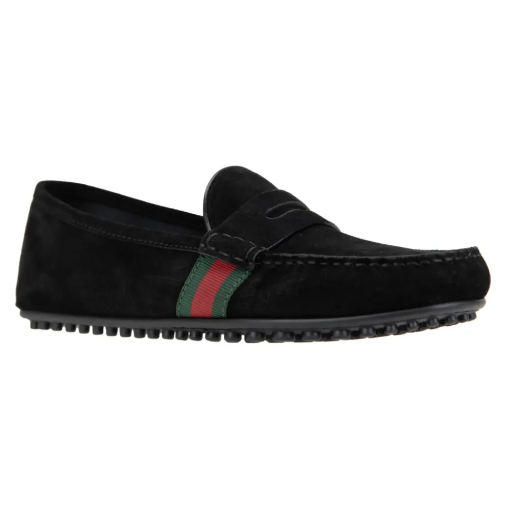 Heren Gucci Instappers & Slip Ons^Suède Instap Heren Loafers
