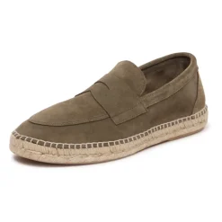 Heren Abarca Espadrilles^Suède Loafer in kaki