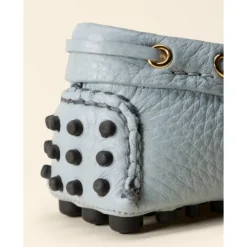 DAMES Car Shoe Suède Mocassin met Strikdetail