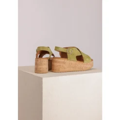 DAMES Via Vai Suède sandaal met kurken sleehak