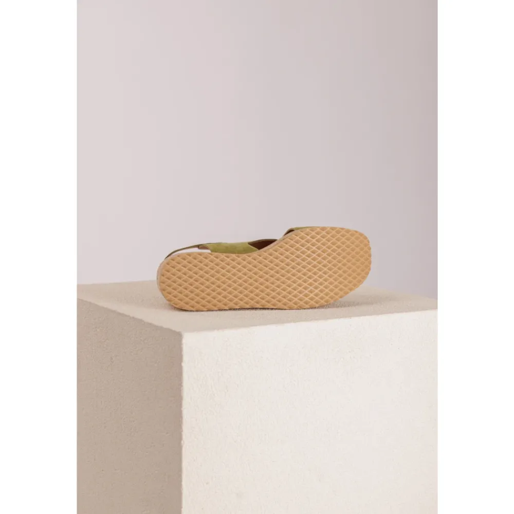 DAMES Via Vai Suède sandaal met kurken sleehak