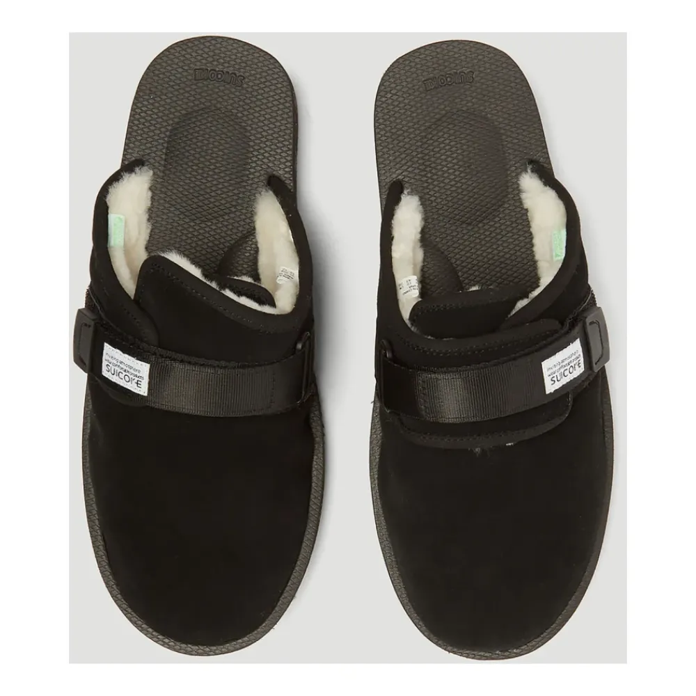 Heren Suicoke Pantoffels^Suède Sandalen met Shearling Voering