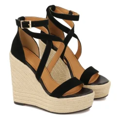 DAMES Kazar Sleehakken^Suède sandalen op anker met jute koord