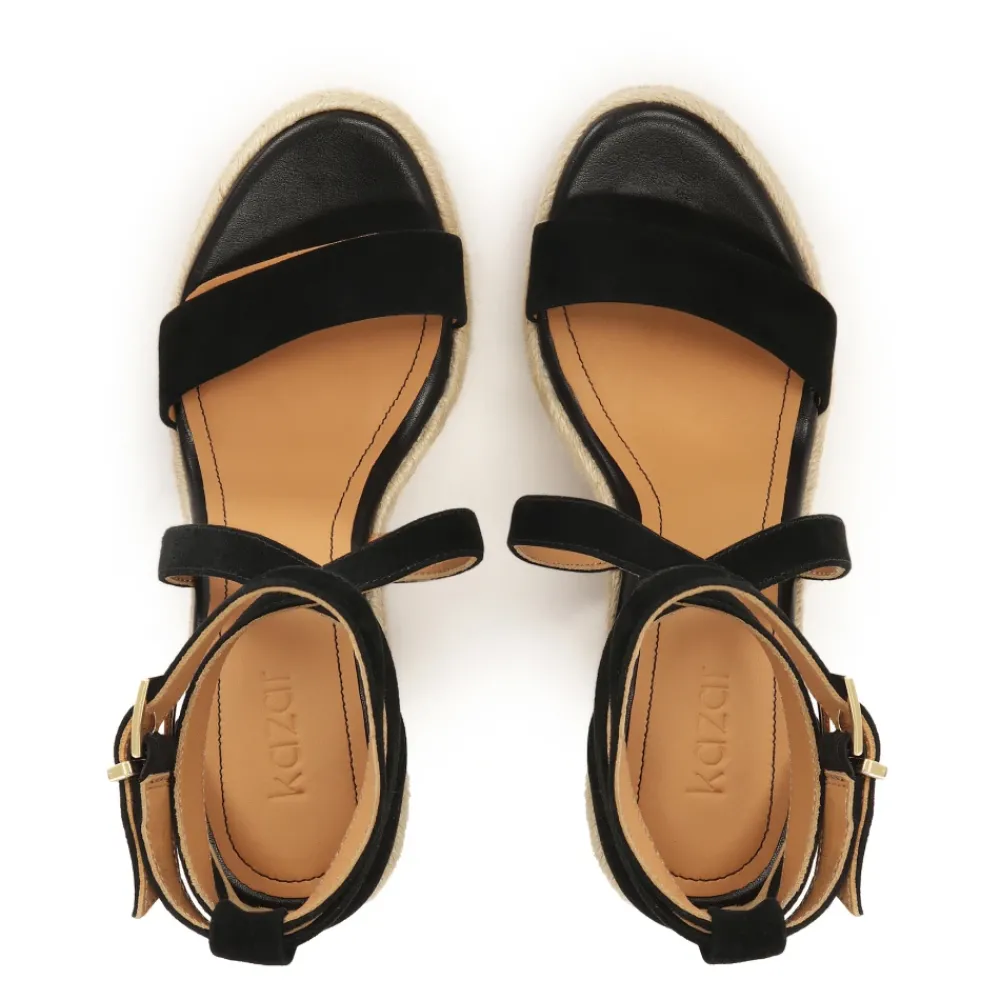 DAMES Kazar Sleehakken^Suède sandalen op anker met jute koord