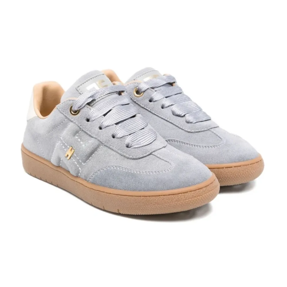Elisabetta Franchi Sneakers^Suède Sneakers met Gouden Logo