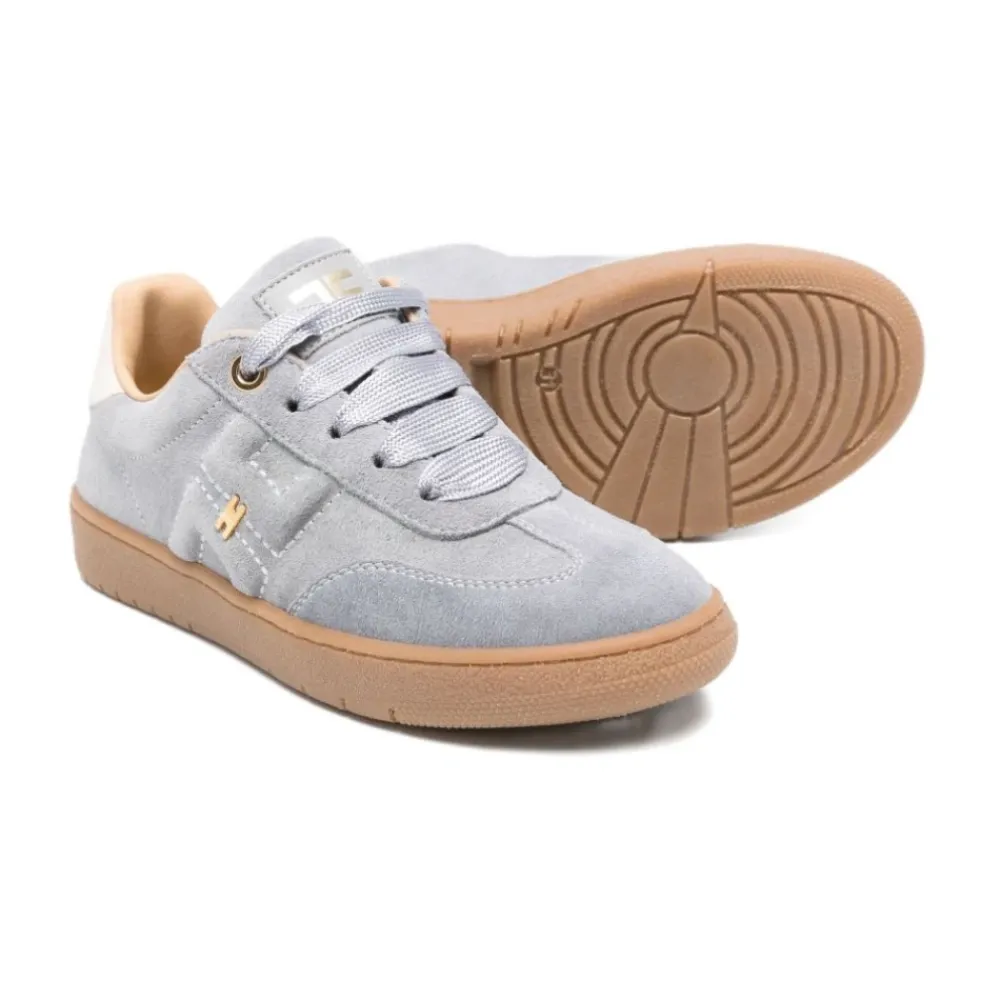 Elisabetta Franchi Sneakers^Suède Sneakers met Gouden Logo