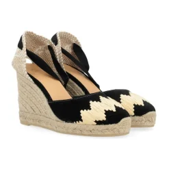 DAMES Castañer Suède Zwarte Sleehak Sandalen