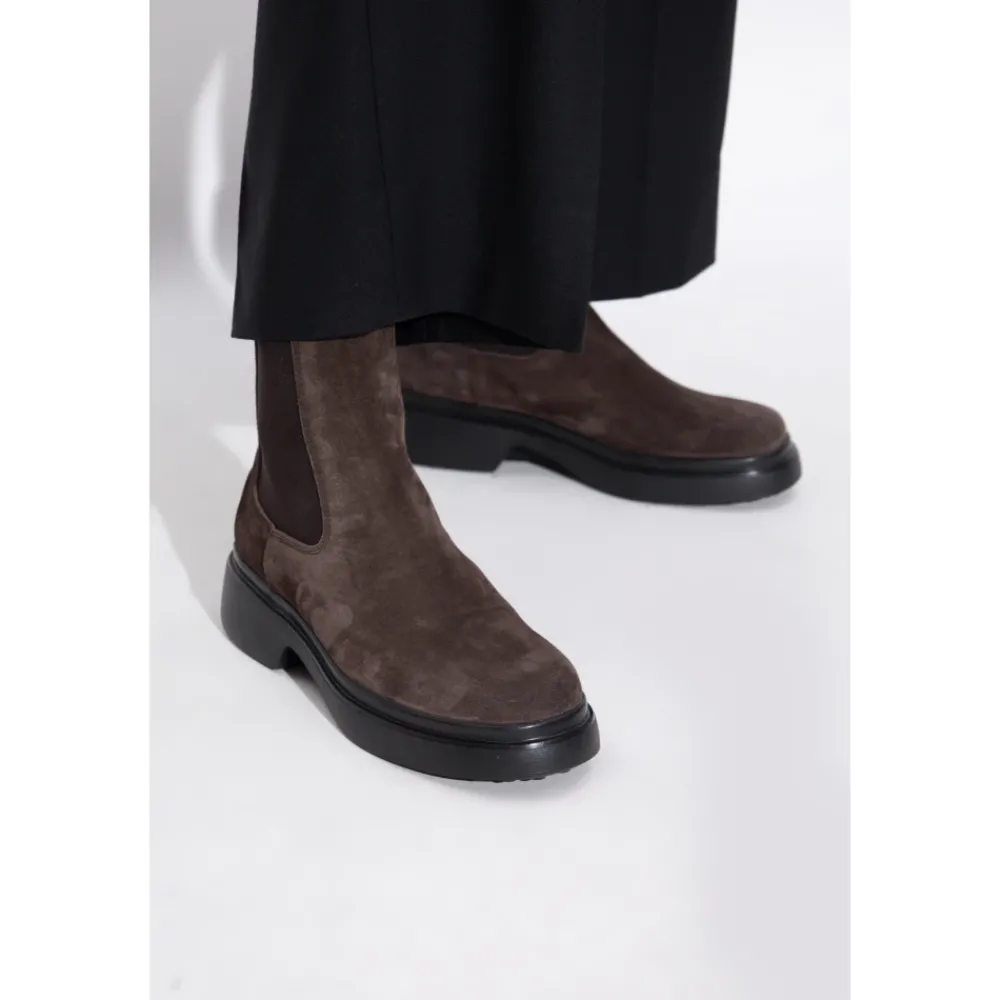 DAMES Tod's Laarzen|Chelseaboots^Suede Chelsea laarzen