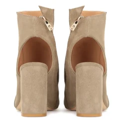 DAMES Kazar Suede peep toe booties met een open teen en hiel
