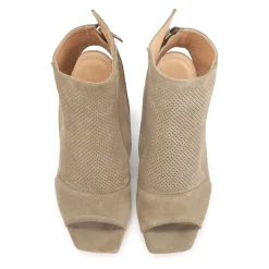 DAMES Kazar Suede peep toe booties met een open teen en hiel