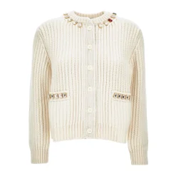 DAMES Thom Browne Truien & Vesten^Swarovski Crystal Half Stitch Kasjmier Cardigan