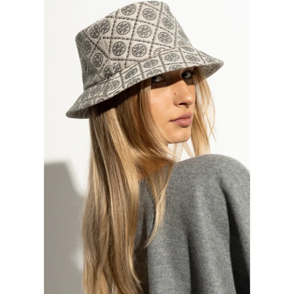 DAMES Tory Burch Hoeden^T Monogram Kristal-Versierde Bucket Hat