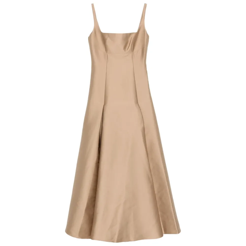 DAMES Roland Mouret Jurken^Taffeta Jurk met Vierkante Halslijn