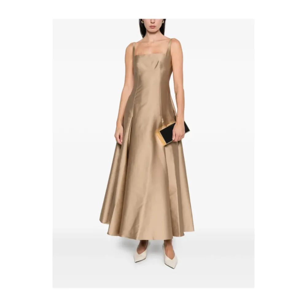 DAMES Roland Mouret Jurken^Taffeta Jurk met Vierkante Halslijn