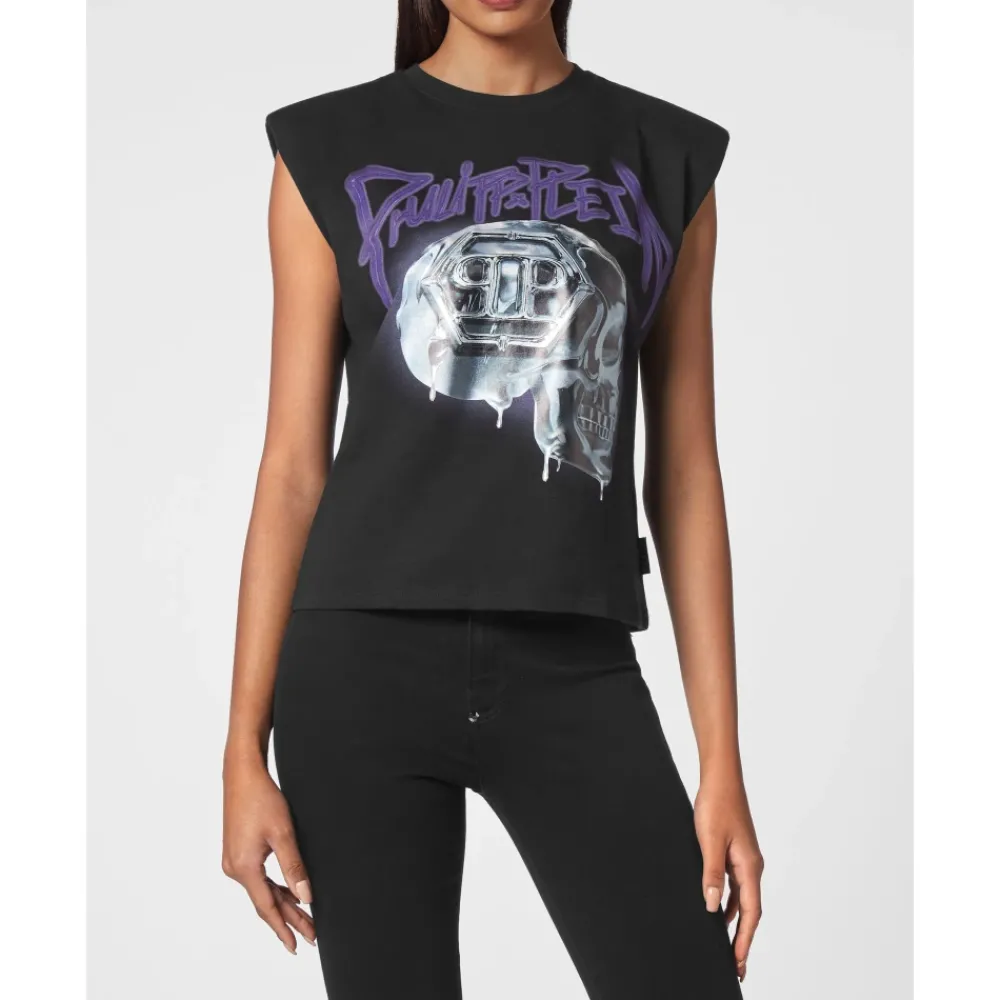 DAMES Philipp Plein Shirts^Tank Top Padded Shoulder Skull