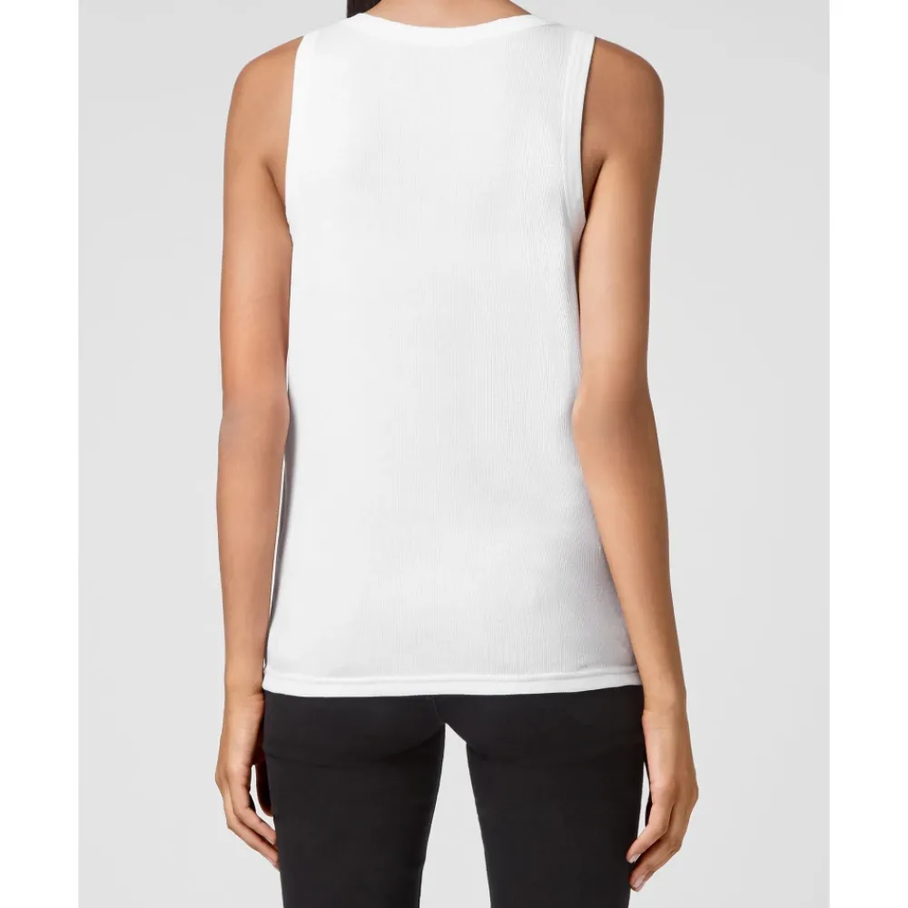 DAMES Philipp Plein Tanktop Crystal Skull met Kristallen