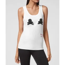 DAMES Philipp Plein Tanktop Crystal Skull met Kristallen