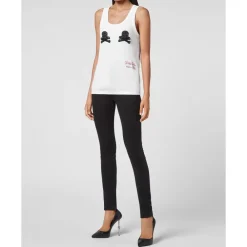 DAMES Philipp Plein Tanktop Crystal Skull met Kristallen